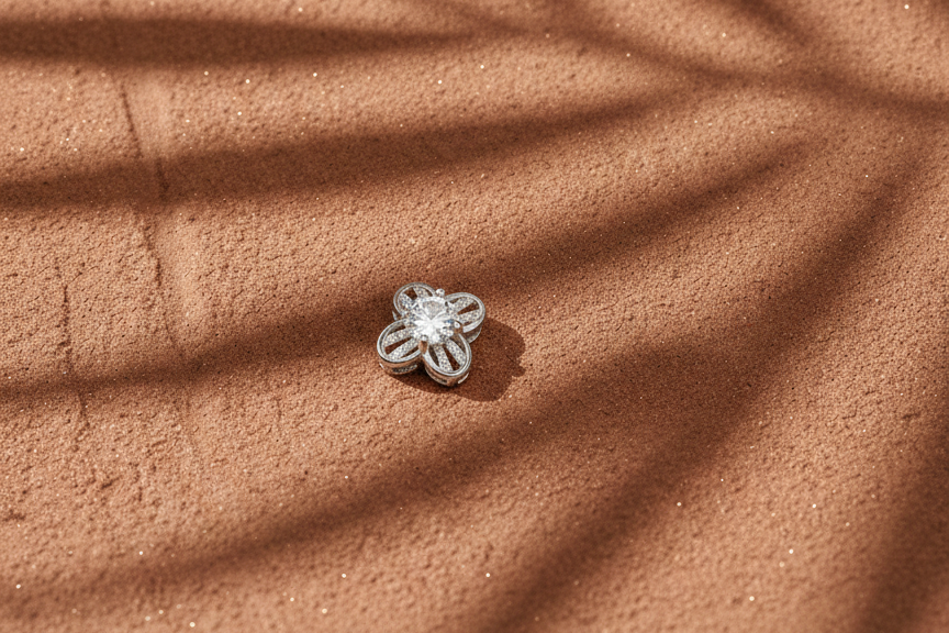 Openwork Clover Solitaire CZ Pendant | 925 Sterling Silver