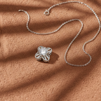 Openwork Clover Solitaire CZ Pendant | 925 Sterling Silver