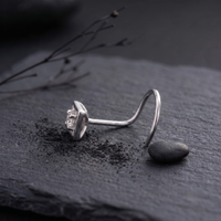 Tiny Geometric Square Nose Pin in 925 Sterling Silver
