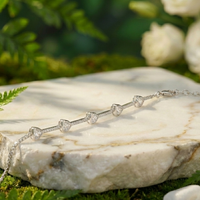 Modern Trillion Cut Tennis Bracelet in 925 Sterling Silver