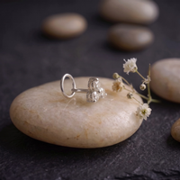 Trinity Cluster Nose Pin in 925 Sterling Silver