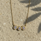 Trinity Oval Halo CZ Pendant | 925 Sterling Silver