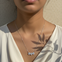 Trinity Oval Halo CZ Pendant | 925 Sterling Silver