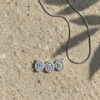 Trinity Oval Halo CZ Pendant | 925 Sterling Silver