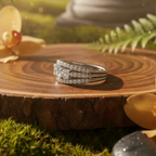 925 Sterling Silver Trinity Three-Stone Adjustable Ring