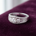 925 Sterling Silver Trinity Three-Stone Ring