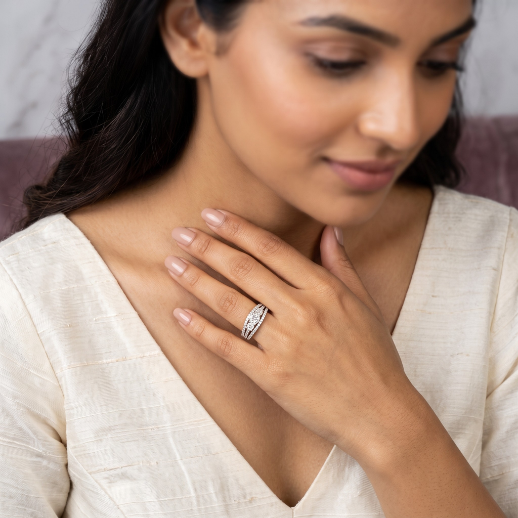 925 Sterling Silver Trinity Three-Stone Ring