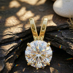 Modern V-Loop Solitaire Pendant | 925 Sterling Silver