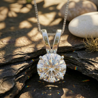 Modern V-Loop Solitaire Pendant | 925 Sterling Silver