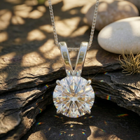 Modern V-Loop Solitaire Pendant | 925 Sterling Silver