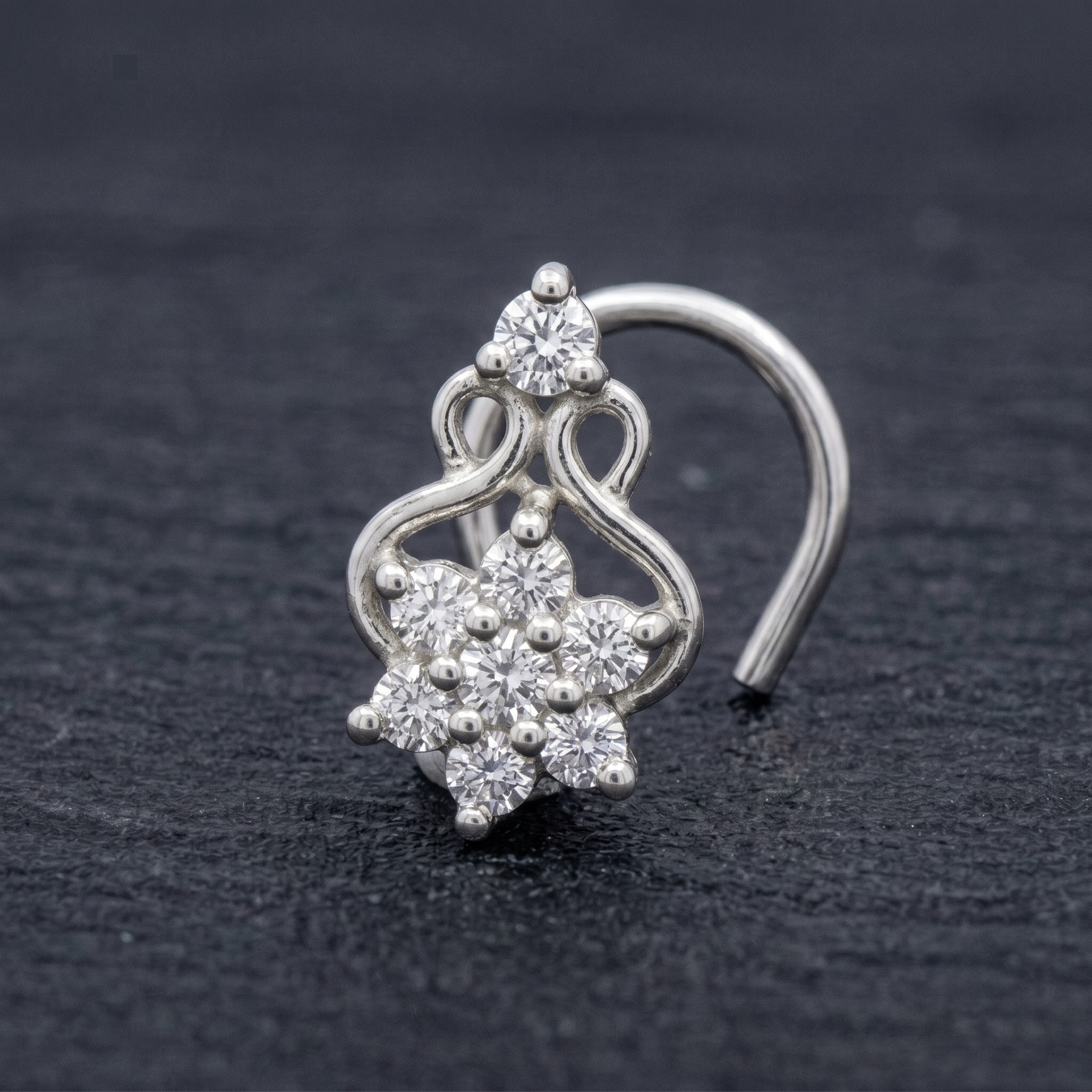 Vintage Paisley Nose Pin in 925 Sterling Silver