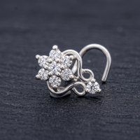 Vintage Paisley Nose Pin in 925 Sterling Silver