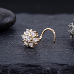 Vintage Rosette Nose Pin in 925 Sterling Silver