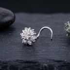 Vintage Rosette Nose Pin in 925 Sterling Silver