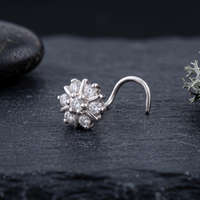 Vintage Rosette Nose Pin in 925 Sterling Silver