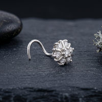 Vintage Rosette Nose Pin in 925 Sterling Silver